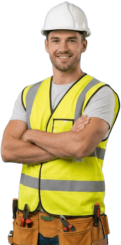 Builder standing with arms folded Builder standing with arms folded