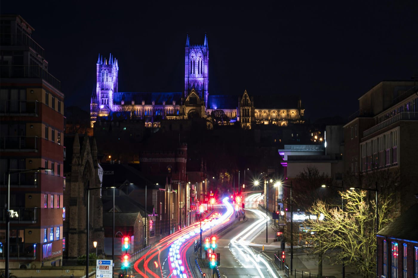 Lincoln Cathedral at night